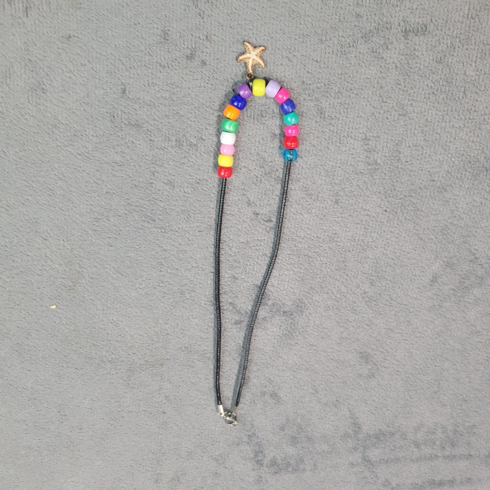 Necklace Unisex Multicolor‎ Starfish Rainbow Pony Bead Beachy Kidcore Y2K Style